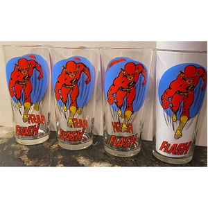 4 Vintage FLASH glasses Great Condition!  Pepsi 1976